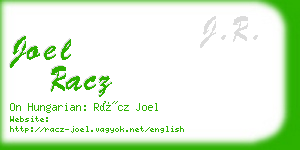 joel racz business card